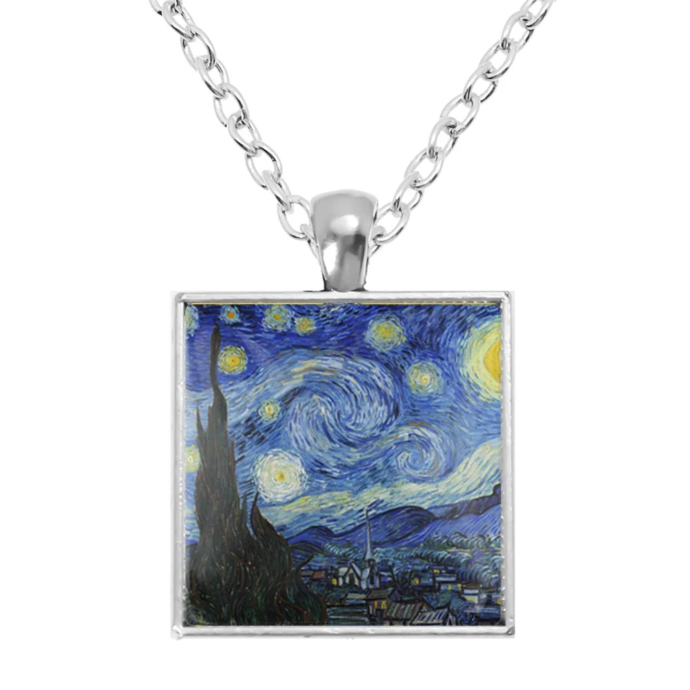 Cadena Noche Estrellada Quevedo ✨ Colgante artístico Van Gogh